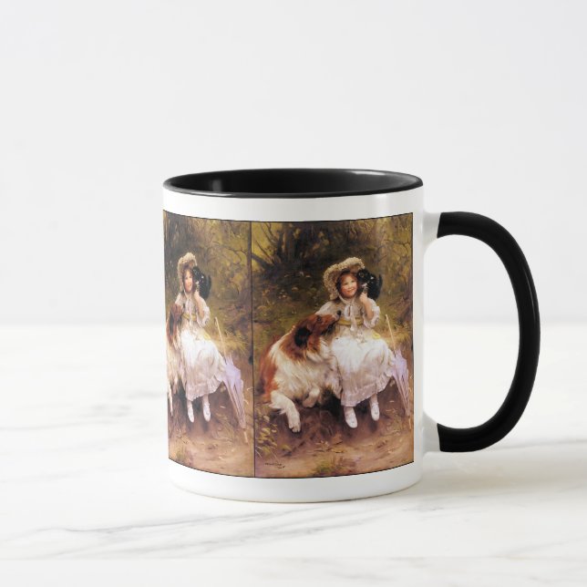 Collie, Girl und Cat Tasse (Rechts)