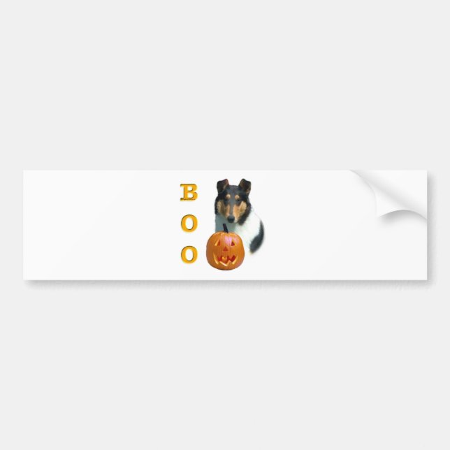 Collie (glatt) Boo Autoaufkleber (Vorne)