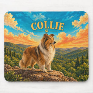 Collie, Green Mountains Vintage-Aquarell Mousepad