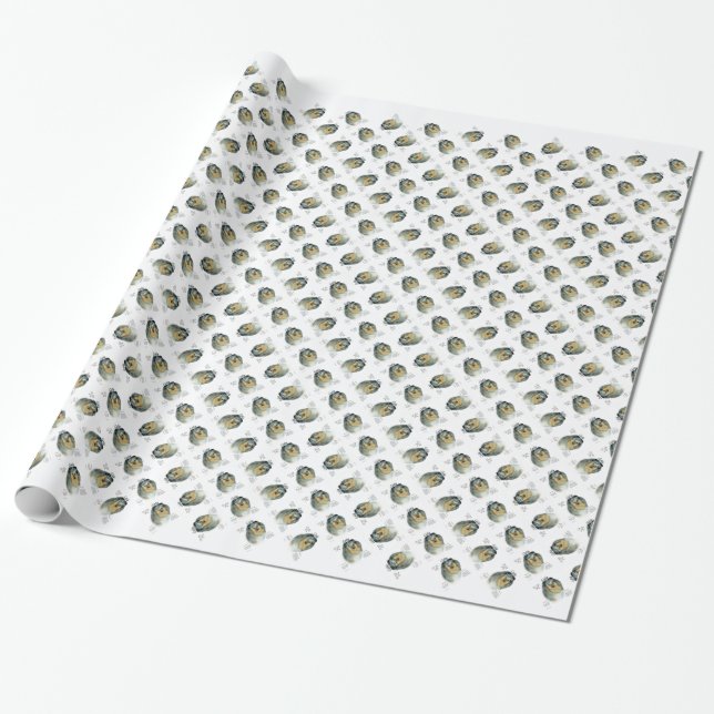 Collie (Grob Merle) History Design Geschenkpapier (Ungerollt)