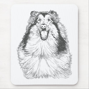 Collie Head Studies Art Mousepad