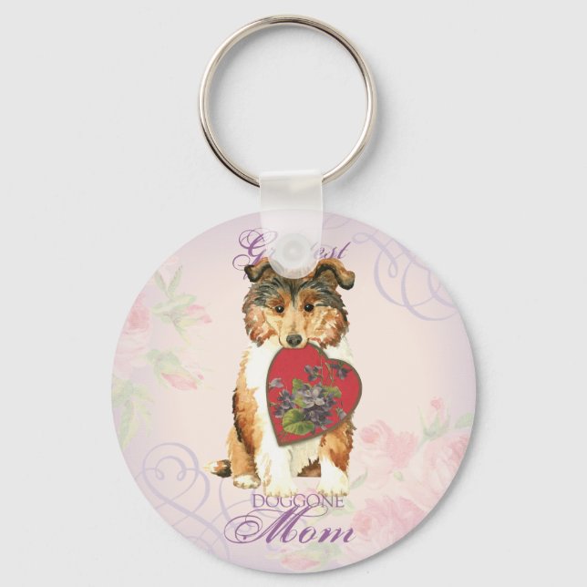 Collie Heart Mama Schlüsselanhänger (Vorderseite)