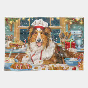 Collie Holiday Baking: Feierliche Weihnachten Geschirrtuch
