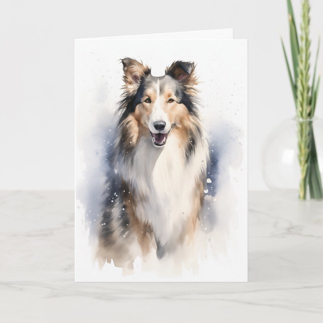 Collie Holiday Feiertagskarte (Vorderseite)
