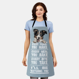 Collie Hund jeden Snack, den Sie machen Schürze