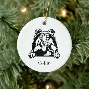 Collie-Hund personalisierter Haustier-Schmuck, Cu Keramik Ornament