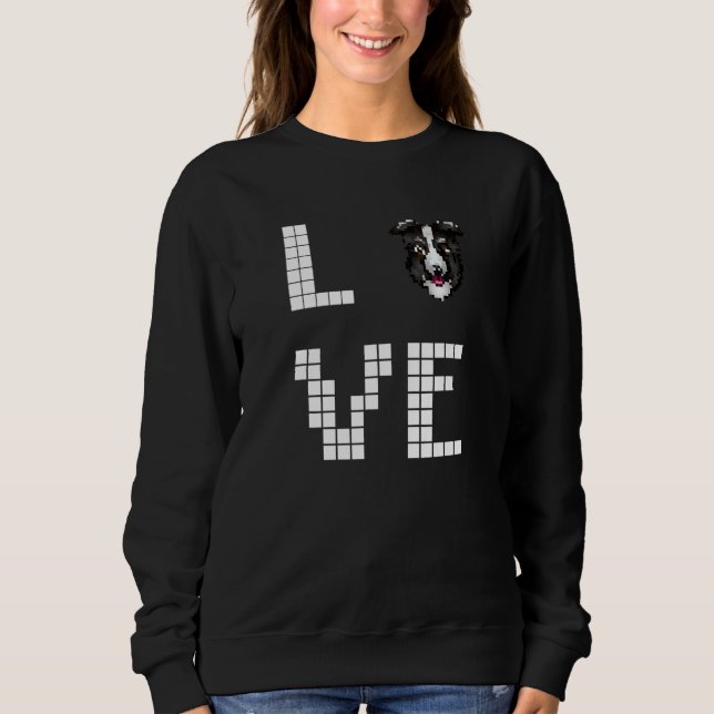 Collie Hund Pixelkunst Sweatshirt (Vorderseite)