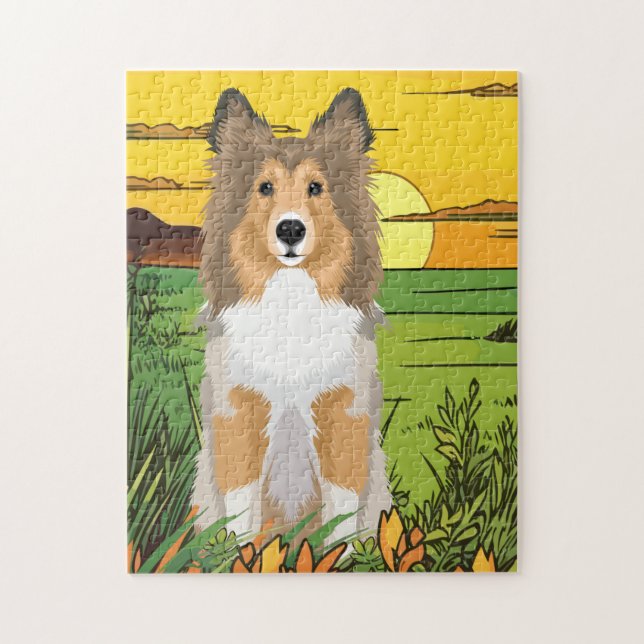 Collie Hund Puzzle (Vertikal)