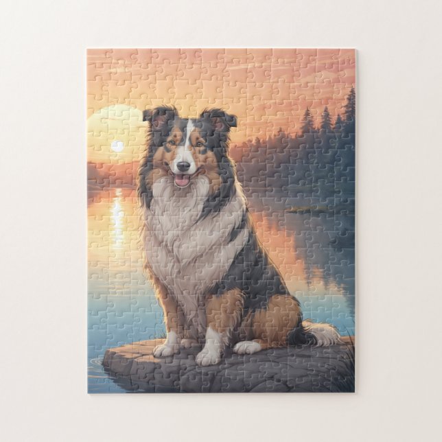 Collie-Hund Puzzle (Vertikal)