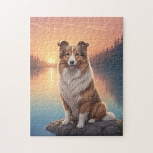 Collie-Hund Puzzle