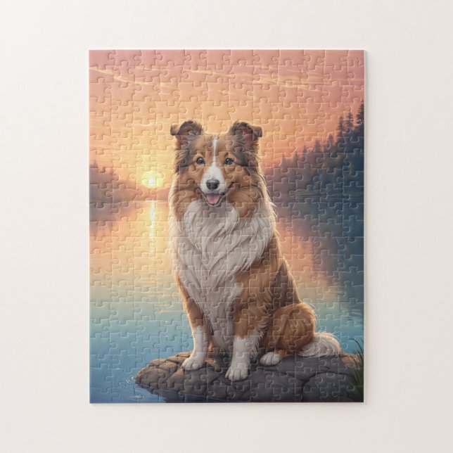 Collie-Hund Puzzle (Vertikal)