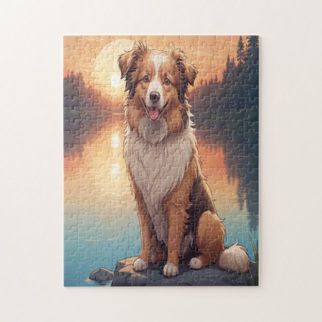 Collie-Hund Puzzle (Vertikal)