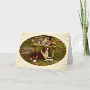 Collie-Hund u. Welpen-alles Gute zum Geburtstag Karte