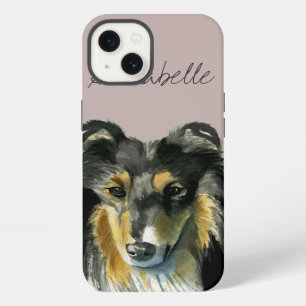 Collie-Hund Wasserfarben-Illustration iPhone Hülle