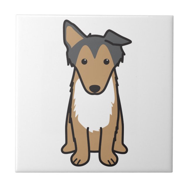 Collie-HundeCartoon Fliese (Vorderseite)