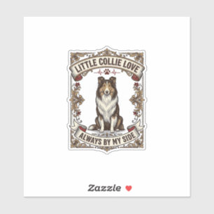 Collie-Hundefan-Shirt mit Vintage-Gravur-Zitat Aufkleber