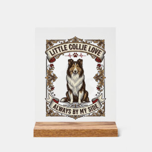 Collie-Hundefan-Shirt mit Vintage-Spruch Gravur Acrylschild