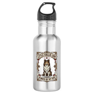 Collie-Hundefan-Shirt mit Vintage-Spruch Gravur Edelstahlflasche