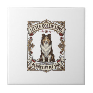 Collie-Hundefan-Shirt mit Vintage-Spruch Gravur Fliese