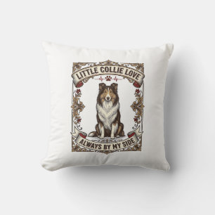 Collie-Hundefan-Shirt mit Vintage-Spruch Gravur Kissen
