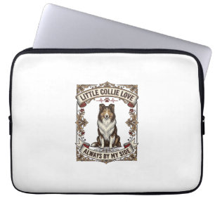 Collie-Hundefan-Shirt mit Vintage-Spruch Gravur Laptopschutzhülle