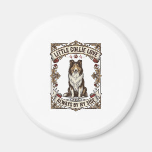 Collie-Hundefan-Shirt mit Vintage-Spruch Gravur Magnet