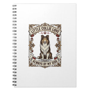 Collie-Hundefan-Shirt mit Vintage-Spruch Gravur Notizblock