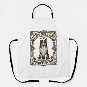 Collie-Hundefan-Shirt mit Vintage-Spruch Gravur Schürze