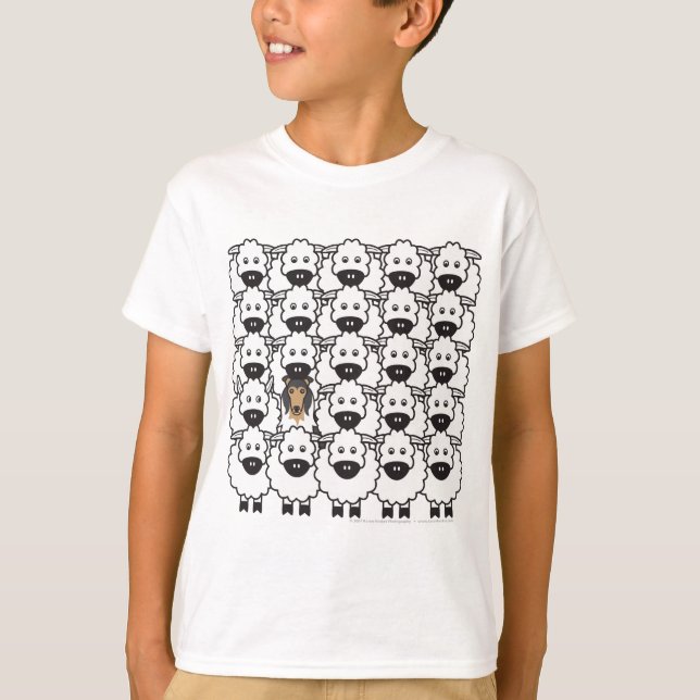 Collie in den Schafen T-Shirt (Vorderseite)