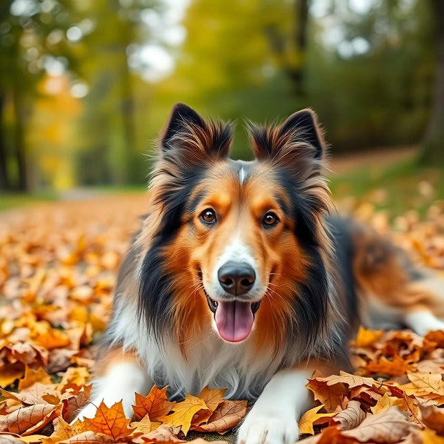 Collie in gras-découpage paper seidenpapier (Von Creator hochgeladen)