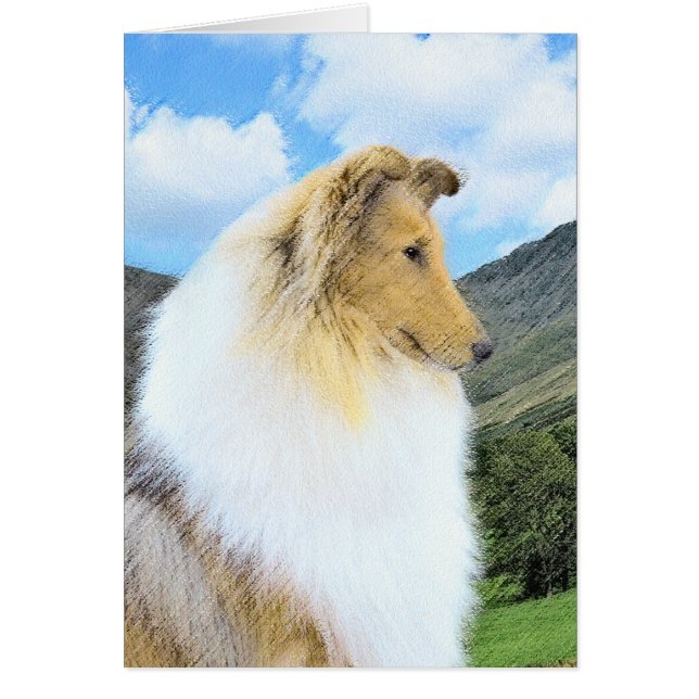 Collie in Mountains (Rough) Malerei - Hunde Kunst (Vorne)