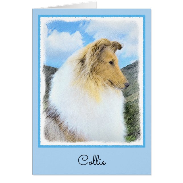 Collie in Mountains (Rough) Malerei - Hunde Kunst (Vorne)