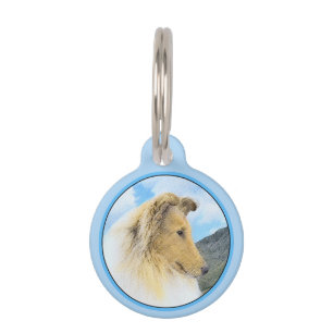 Collie in Mountains (Rough) Malerei - Hunde Kunst Haustiermarke