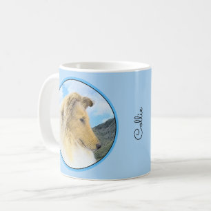 Collie in Mountains (Rough) Malerei - Hunde Kunst Kaffeetasse