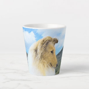 Collie in Mountains (Rough) Malerei - Hunde Kunst Milchtasse