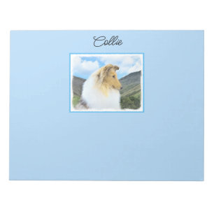 Collie in Mountains (Rough) Malerei - Hunde Kunst Notizblock