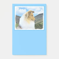 Collie in Mountains (Rough) Malerei - Hunde Kunst