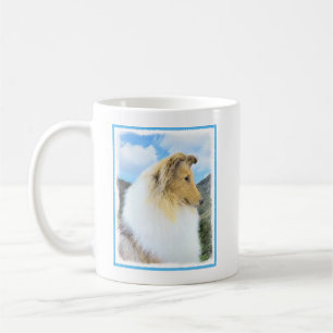 Collie in Mountains (Rough) Malerei - Hunde Kunst Tasse