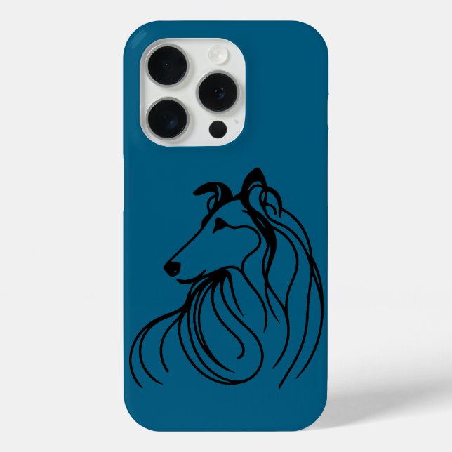 Collie Line Art Handy Case-Mate iPhone Hülle (Rückseite)