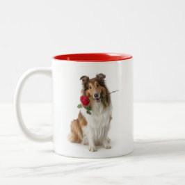 Collie Love Zweifarbige Tasse