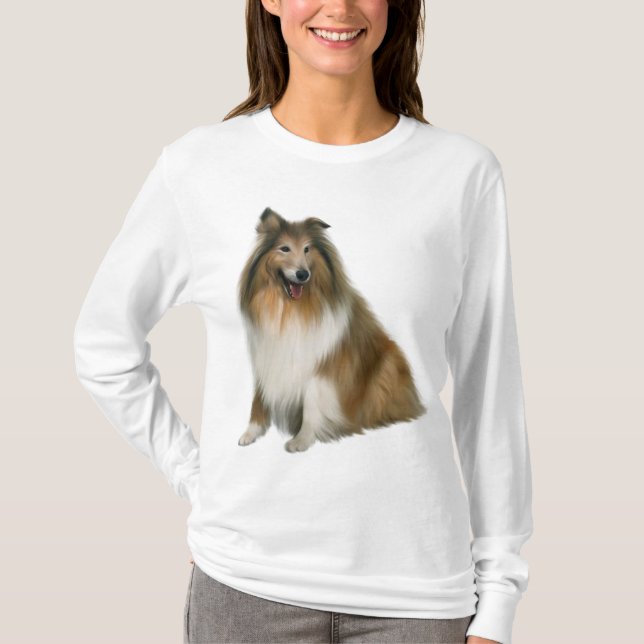 Collie-Mädchen T-Shirt (Vorderseite)