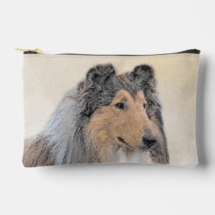 Collie Malerei Rau Tricolor Original Hunde Kunst Zubehörtasche