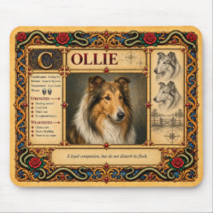 Collie, mittelalterliche Bestiarien-Kunst Mousepad