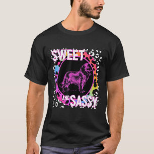 Collie Niedlich Dog 90s Nostalgie Regenbogen Leopa T-Shirt
