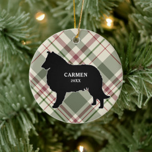 Collie oder Sheltie Karierter Weihnachtsschmuck