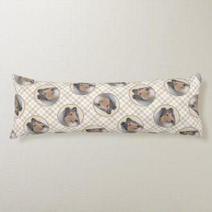 Collie Painting Rough Tricolor Original Hundeschic Seitenschläferkissen