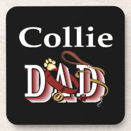Collie Papa darks Getränkeuntersetzer