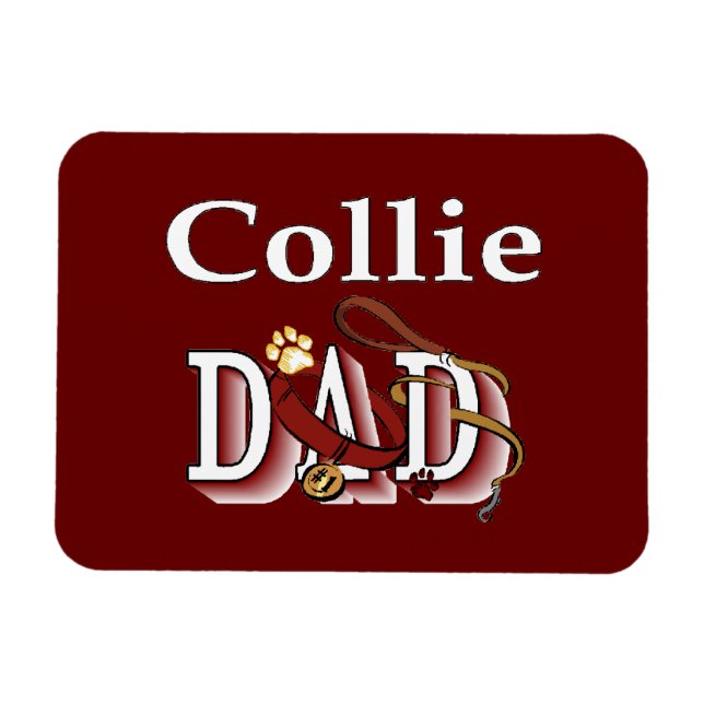 Collie Papa darks Magnet (Horizontal)