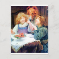 Collie Pet Hund und zwei Mädchen.