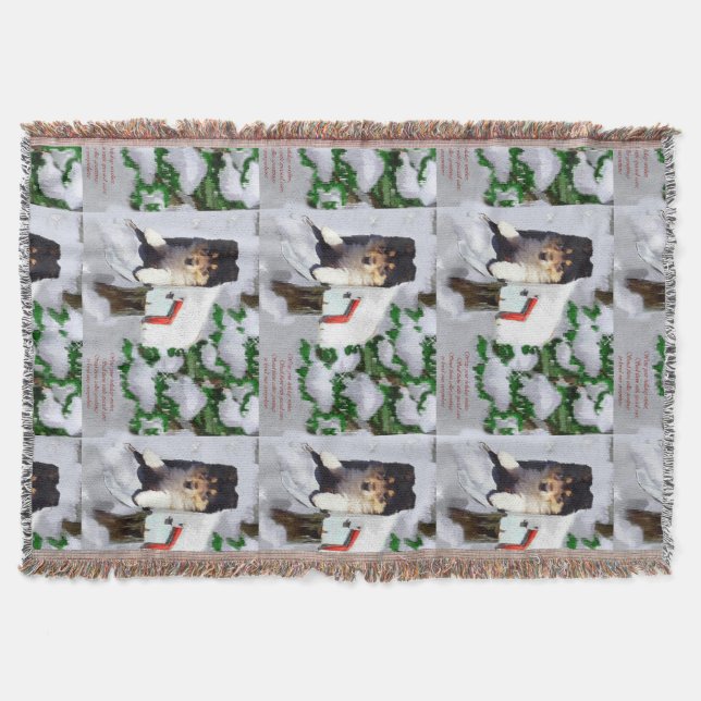 Collie Puppy Christmas Mailbox Decke (Vorderseite)
